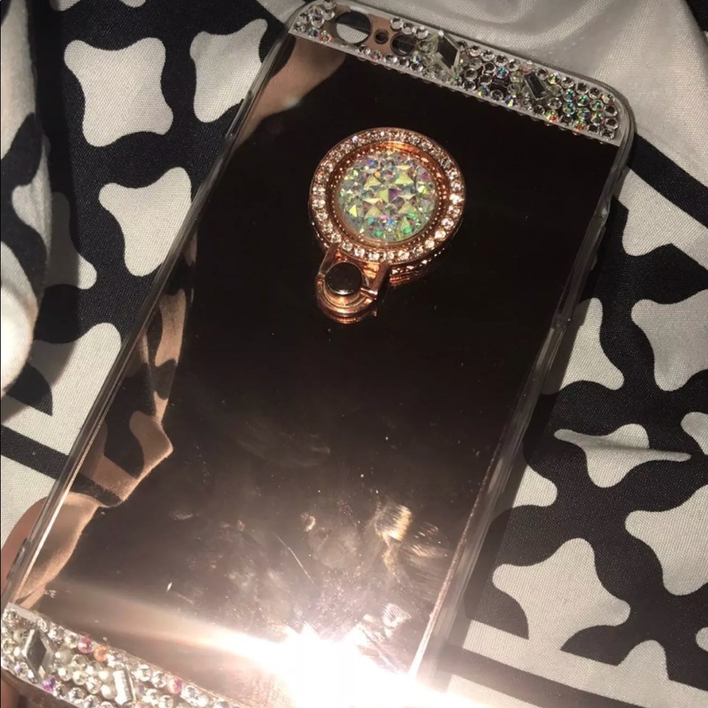 Rose gold rhinestone mirror iPhone 6s Plus case